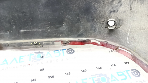 Rear bumper bare Lincoln MKZ 13-16 upper part for parking sensors, red, broken fasteners, cracks