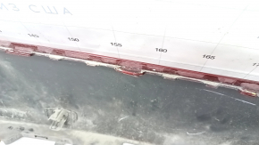 Rear bumper bare Lincoln MKZ 13-16 upper part for parking sensors, red, broken fasteners, cracks