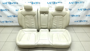 Rear row of seats 2 row Lincoln MKZ 13-16 heated, beige leather, bumps and dents on leather, needs cleaning