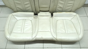 Rear row of seats 2 row Lincoln MKZ 13-16 heated, beige leather, bumps and dents on leather, needs cleaning