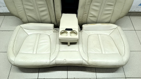 Rear row of seats 2 row Lincoln MKZ 13-16 heated, beige leather, bumps and dents on leather, needs cleaning