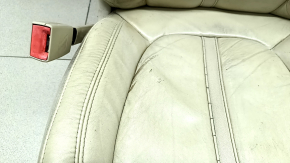 Driver's seat Lincoln MKZ 13-16 without airbag, electric, heated, beige leather, worn leather, for cleaning