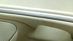 Door trim card rear right Lincoln MKZ 13-16 beige leather, armrest leather, insert wood gloss, scratches