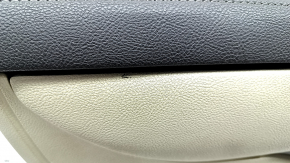 Central console armrest and cup holders Lincoln MKZ 13-16 beige leather, scratches, broken fastening, fractures