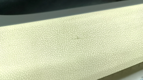 Central console armrest and cup holders Lincoln MKZ 13-16 beige leather, scratches, broken fastening, fractures