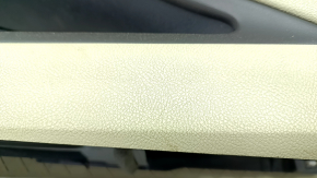 Central console armrest and cup holders Lincoln MKZ 13-16 beige leather, scratches, broken fastening, fractures