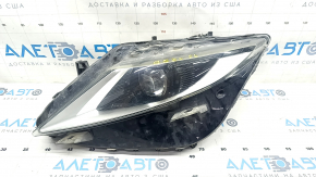 Front left headlight complete Lincoln MKZ 13-16 LED, broken mount, chip broken, sand