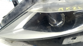 Front left headlight complete Lincoln MKZ 13-16 LED, broken mount, chip broken, sand