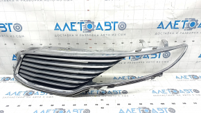 Radiator grill left Lincoln MKZ 13-16 chrome, sand, cracks in fasteners