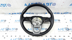 Bare steering wheel Audi Q5 80A 18-20 leather, black, with petals, scratches, torn fasteners, dents, worn pad