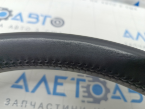 Bare steering wheel Audi Q5 80A 18-20 leather, black, with petals, scratches, torn fasteners, dents, worn pad