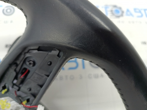 Bare steering wheel Audi Q5 80A 18-20 leather, black, with petals, scratches, torn fasteners, dents, worn pad