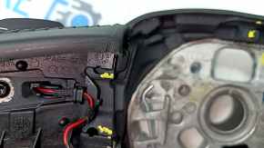 Bare steering wheel Audi Q5 80A 18-20 leather, black, with petals, scratches, torn fasteners, dents, worn pad