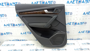 Door trim card rear left Audi Q5 80A 18-20 black, with wood insert, black armrest, dent, broken edge