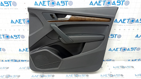 Door trim card front right Audi Q5 80A 18-20 black, with wood insert, black armrest, worn