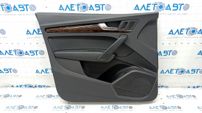 Door trim card front left Audi Q5 80A 18-20 black, with wood insert, black armrest, broken trim, chip, bumps