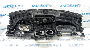 Torpedo front panel with AIRBAG Audi Q5 80A 18-20 black with deflectors and wood inserts