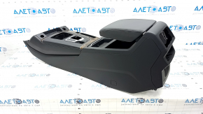 Central console armrest and cup holders Audi Q5 80A 18- black, black armrest, with wood trim