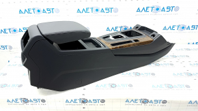 Central console armrest and cup holders Audi Q5 80A 18- black, black armrest, with wood trim