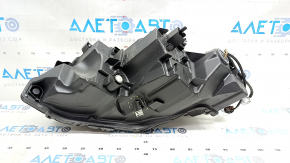 Front right headlight complete Nissan Rogue 21-23 LED SL, SV, Japan built, broken housing and mounts, cracks on glass, sand