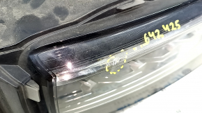 Front right headlight complete Nissan Rogue 21-23 LED SL, SV, Japan built, broken housing and mounts, cracks on glass, sand