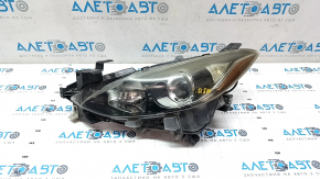 Headlight front left Mazda 3 14-16 bare BM dorest halogen, for polishing