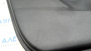 Door trim card front left Nissan Rogue 21-23 Japan built black with gray insert cloth, armrest leather, brown top, scratches