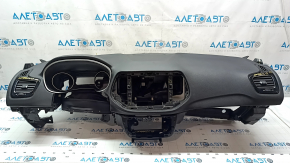 Torpedo front panel without AIRBAG Jeep Compass 17- black, black glossy inserts