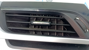Front panel trim with deflector left BMW X1 F48 16-22 black gloss + chrome, broken fastening, swollen chrome