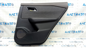 Door trim card rear right Nissan Rogue 21-23 Japan built black with gray insert cloth, armrest leather, brown top, scuffs