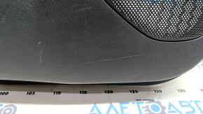 Door trim card rear left Nissan Rogue 21-23 Japan built black with gray insert cloth, armrest leather, brown top, scratches
