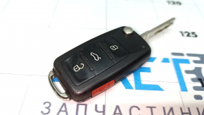 Key VW Tiguan 12-17 4 buttons, folding, worn
