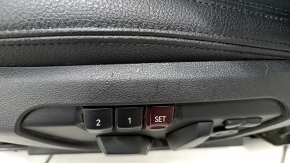 Driver's seat BMW X1 F48 16-19 with airbag, electric, heated, with memory, black leather, with control unit, scratches on plastic