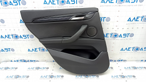 Door trim card rear left BMW X1 F48 16-22 leather black, black insert, backlight, bumper on molding