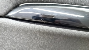 Door trim card rear left BMW X1 F48 16-22 leather black, black insert, backlight, bumper on molding