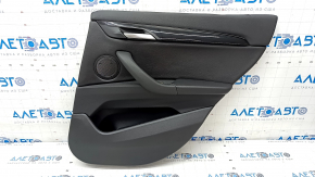 Door trim card rear right BMW X1 F48 16-22 leather black, black insert, backlight, scratches