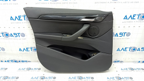 Door trim card front left BMW X1 F48 16-22 leather black, black insert, backlight, scratches
