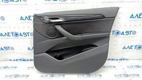 Door trim card front right BMW X1 F48 16-22 leather black, black insert, backlight