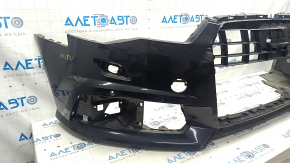 Bare front bumper Audi A6 C7 16-18 rest, s-line for parking sensors, for headlight washers, black, scratches, worn