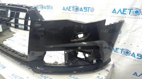Bare front bumper Audi A6 C7 16-18 rest, s-line for parking sensors, for headlight washers, black, scratches, worn