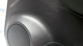 Door trim card front right Nissan Rogue 14-20 black, graphite insert plastic, armrest leather, scratches
