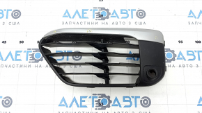Lower grille of the front bumper left BMW X1 F48 16-19 X-line open for parking sensors, sand, bumps