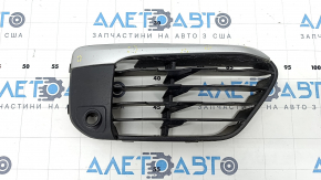 Lower grille of the front bumper right BMW X1 F48 16-19 X-line open for parking sensors, sand, bumps
