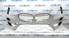 Front bumper bare BMW X1 F48 16-19 white, for parking sensors, bumpers, dents