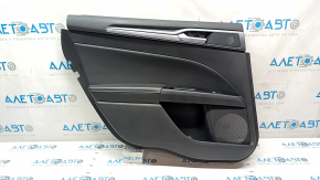 Door trim card rear left Ford Fusion mk5 13-16 titanium black, with black insert leather, armrest leather, molding gray gloss