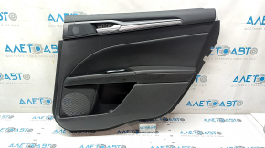 Door trim card rear right Ford Fusion mk5 13-16 titanium black, with black insert leather, armrest leather, molding gray gloss