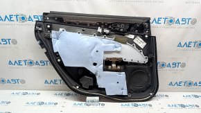 Door trim card rear right Ford Fusion mk5 13-16 titanium black, with black insert leather, armrest leather, molding gray gloss