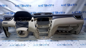 Torpedo front panel without AIRBAG Nissan Rogue 14-20 beige, dent