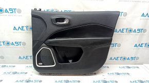Door trim card front right Jeep Compass 17- black, beats, black leather insert, black leather armrest, black stitching