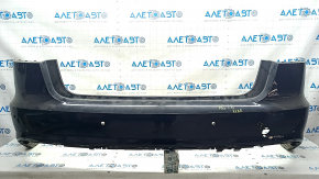Bare rear bumper Audi A6 C7 16-18 rest for parking sensors, black, dents